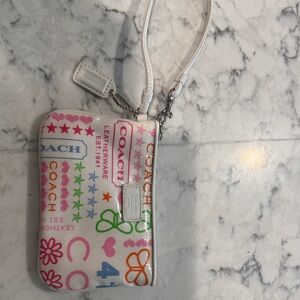 Coach Colorful Logo Wristlet